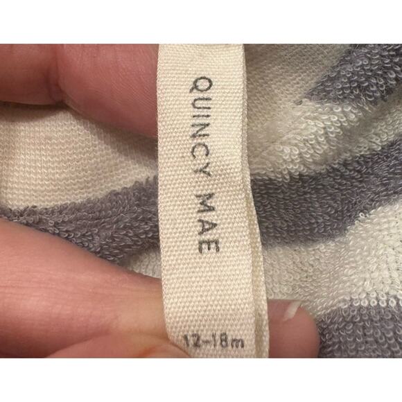 Quincy Mae Baby Size 12 18 Months Striped Organic Terry Romper Outfit - Picture 5 of 5